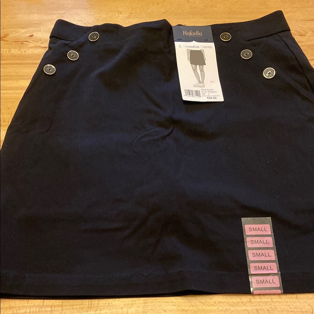 Rafaella Black Skater Mini Skort for Work- NWT Size Small